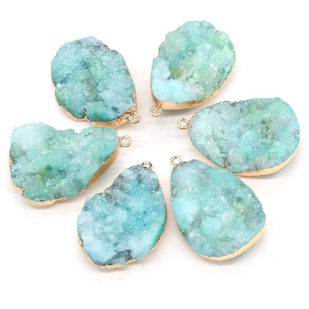 9736 3pcs Natural Stone Pendants,Drop Shape Natural Crystal Agate Bud